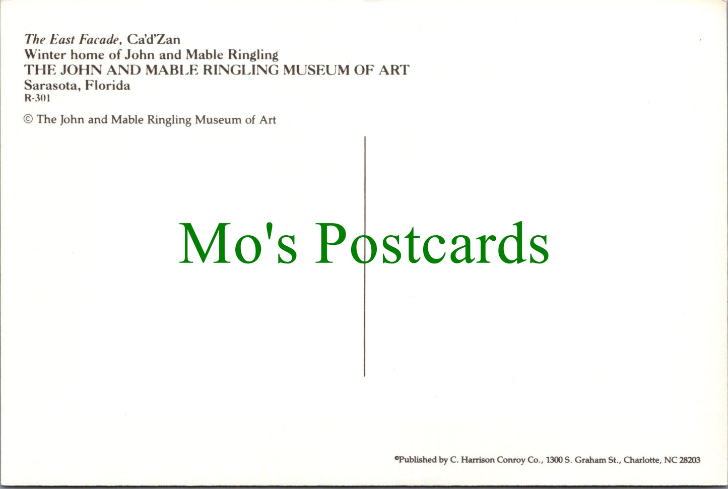 America Postcard - The John and Mable Ringling Museum of Art SW13642