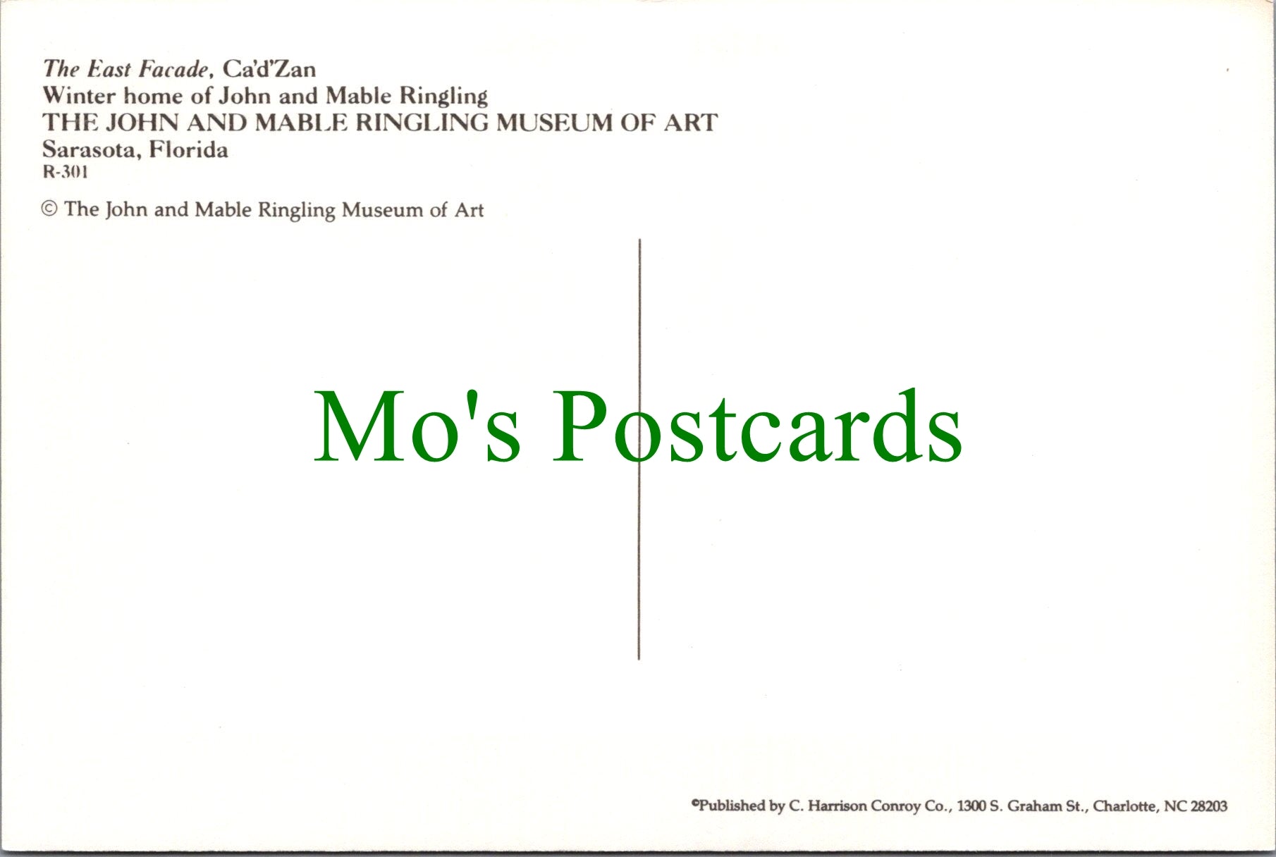 America Postcard - The John and Mable Ringling Museum of Art SW13642