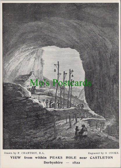 Derbyshire Postcard - Peaks Hole, Near Castleton in 1822 - SW13651