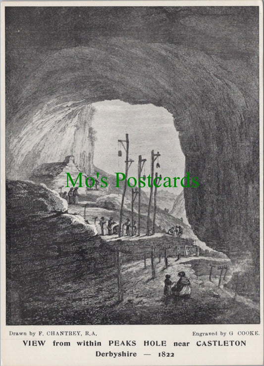 Derbyshire Postcard - Peaks Hole, Near Castleton in 1822 - SW13651