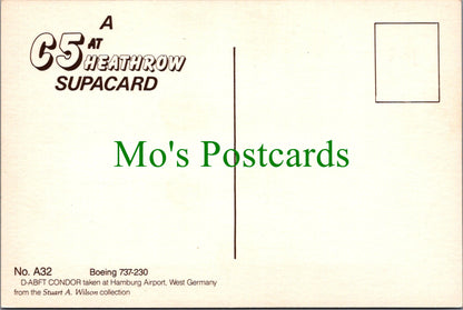Aviation Postcard - D-ABFT Condor Boeing 737-230, Hamburg Airport SW13673