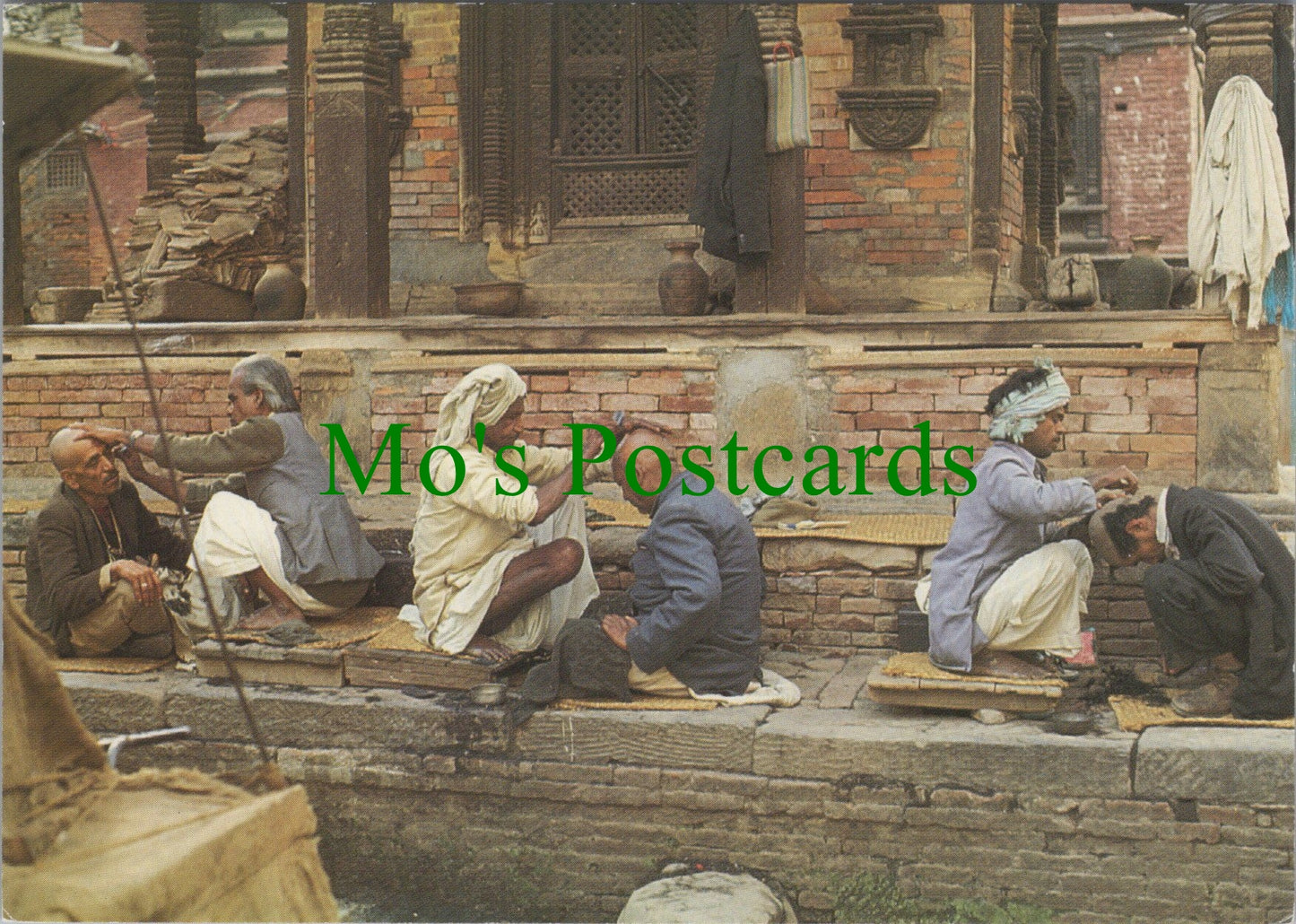 Nepal Postcard - Headshaving on Steps of Derelict Temple, Katmandu  SW13689