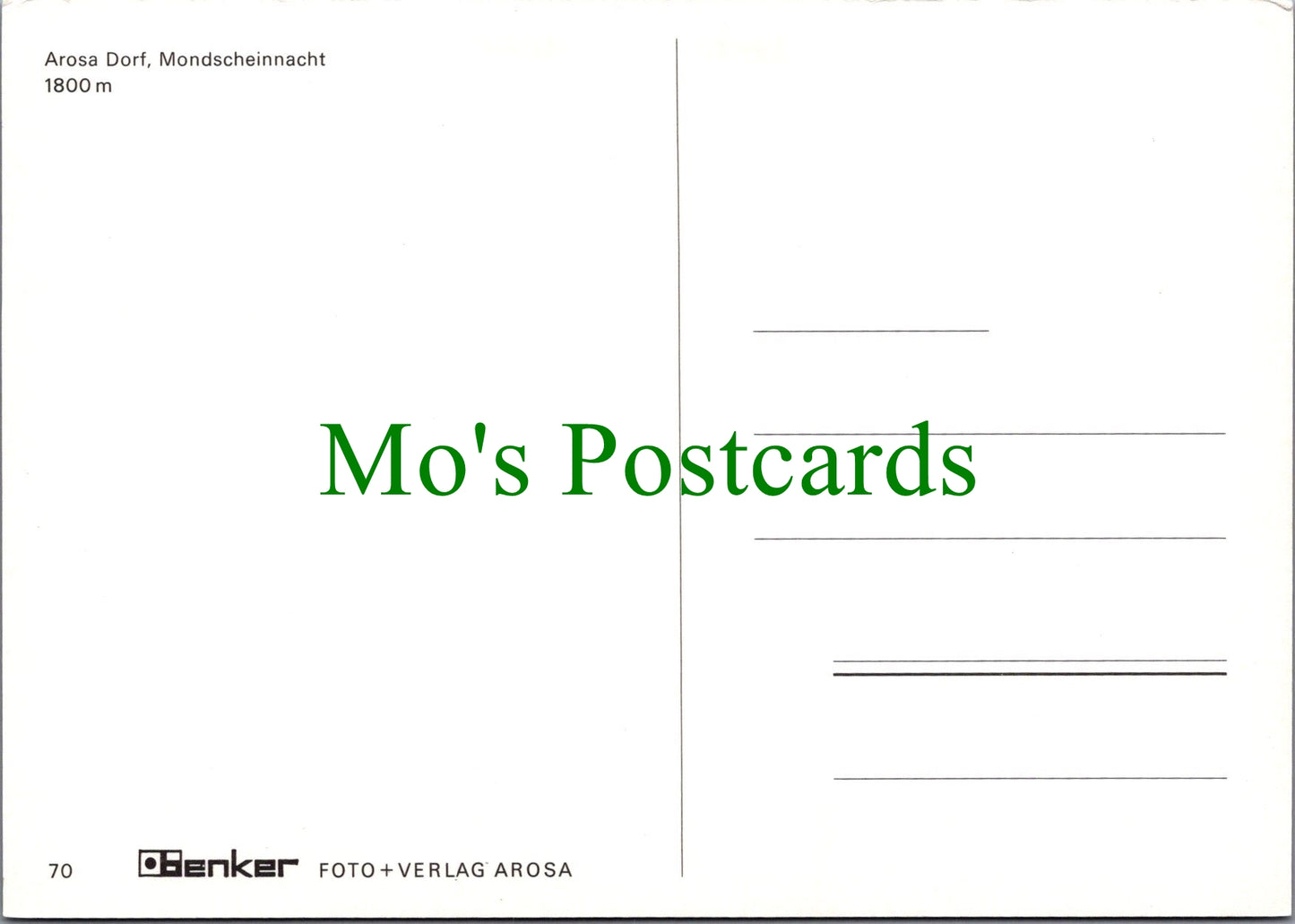 Switzerland Postcard - Arosa Dorf, Mondscheinnacht  SW13692