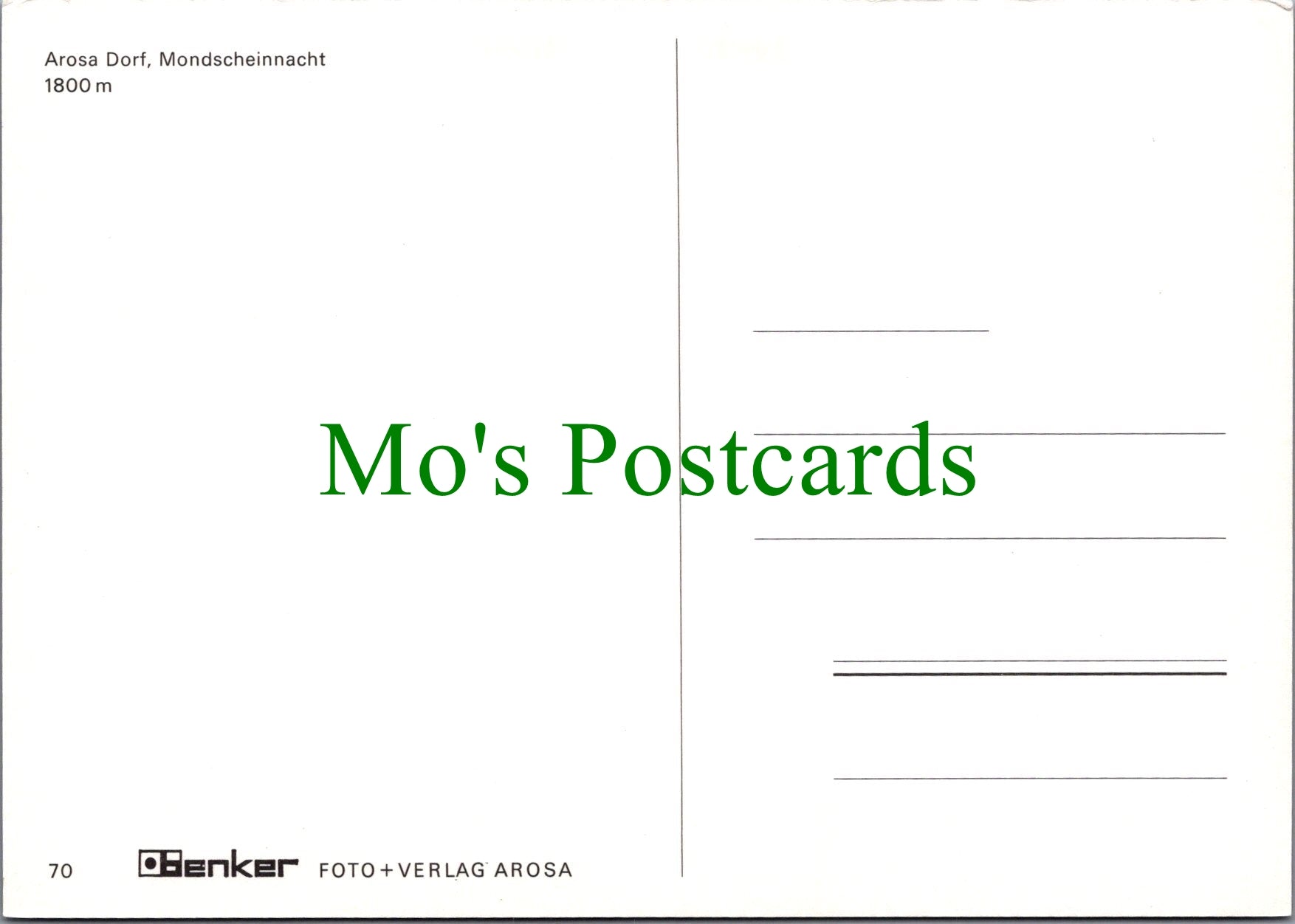 Switzerland Postcard - Arosa Dorf, Mondscheinnacht  SW13692