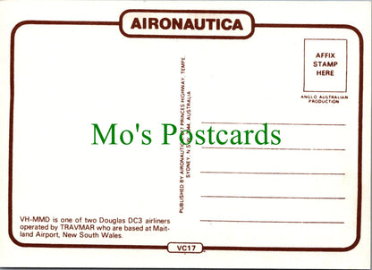 Aviation Postcard - Travmar  VH-MMD Douglas DC3 Airliner SW13693