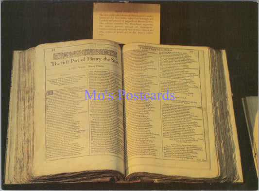 Literature Postcard - First Folio 1623 By Hemmings and Condell SW14059