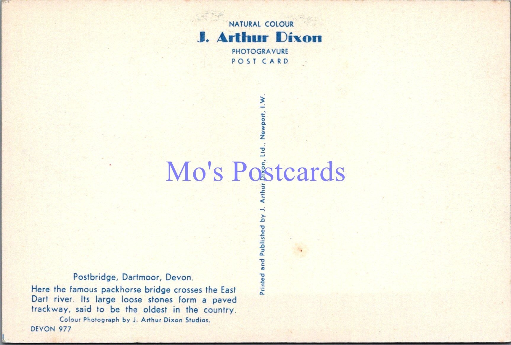 Devon Postcard - Postbridge, Dartmoor  SW14092