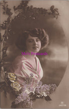 Load image into Gallery viewer, Fashion Postcard - Glamorous Lady Portrait With Flowers SW15630
