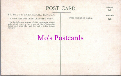 London Postcard - St Paul's Cathedral South Aisle of Crypt  SW15312