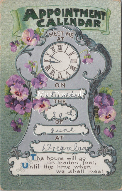 Embossed Friendship Postcard - Clock, Appointment Calendar  SW16449