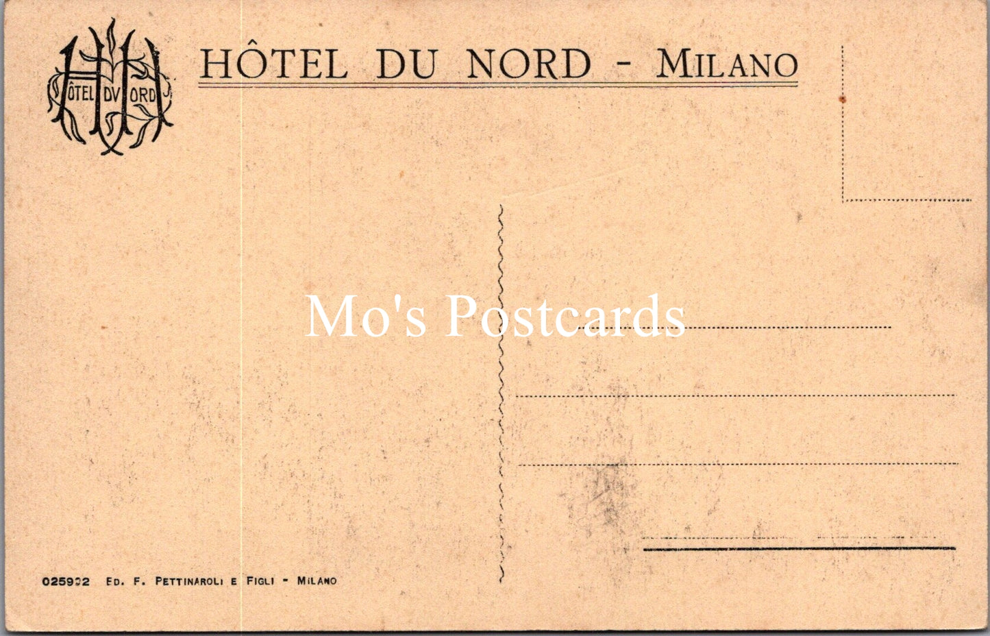 Italy Postcard - Milan, Milano, Hotel Du Nord   SW16475