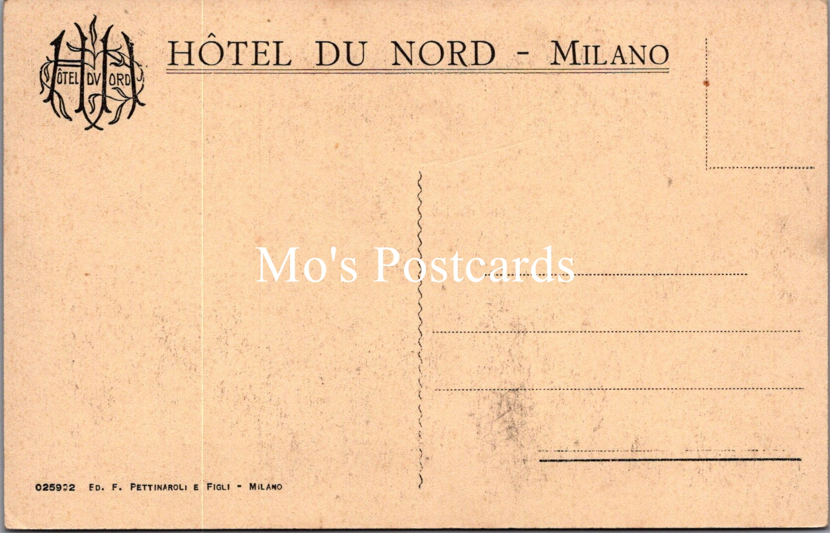 Italy Postcard - Milan, Milano, Hotel Du Nord   SW16475