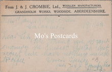Load image into Gallery viewer, Advertising Postcard - J &amp; J.Crombie Ltd, Woollen Manufacturers SW16572

