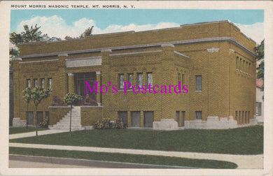 America Postcard - Masonic Temple, Mount Morris, New York  HM450