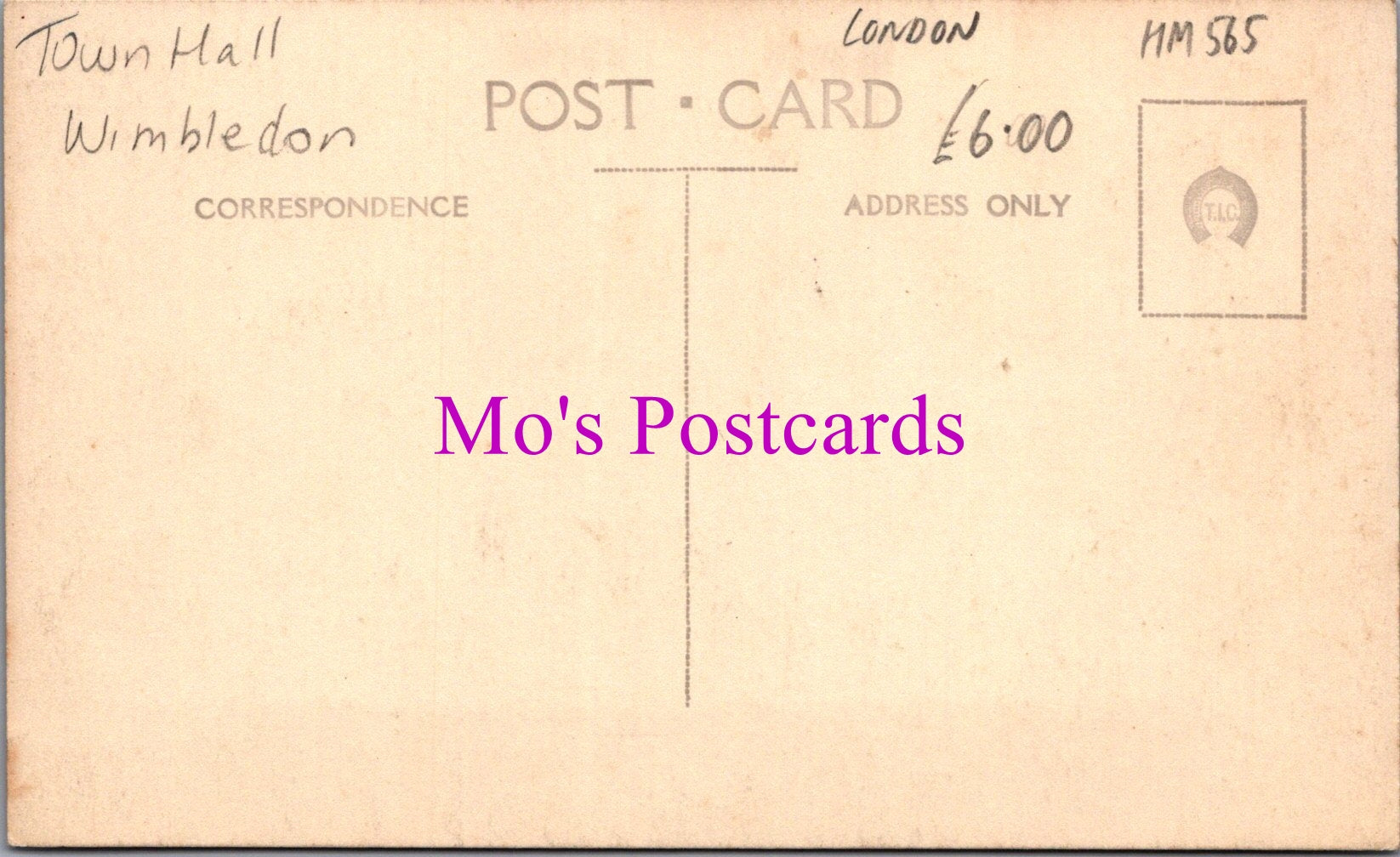 London Postcard - Wimbledon Town Hall   HM565