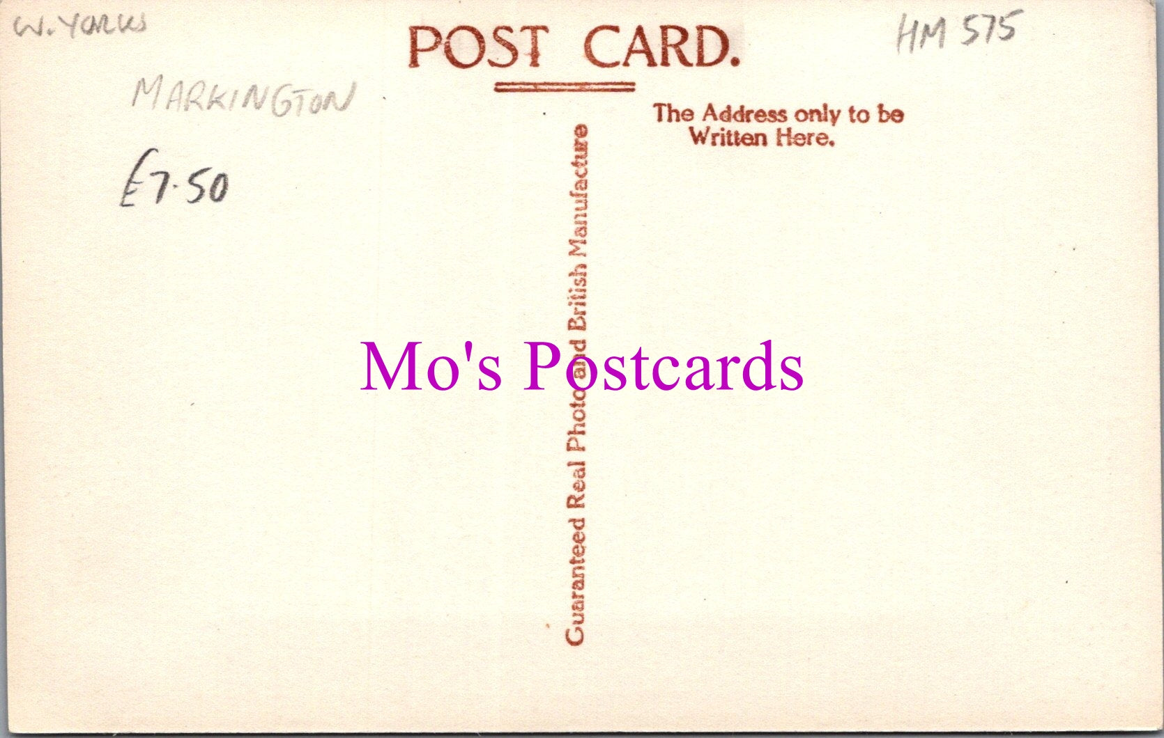 Yorkshire Postcard - The Old Hall, Markington  HM575