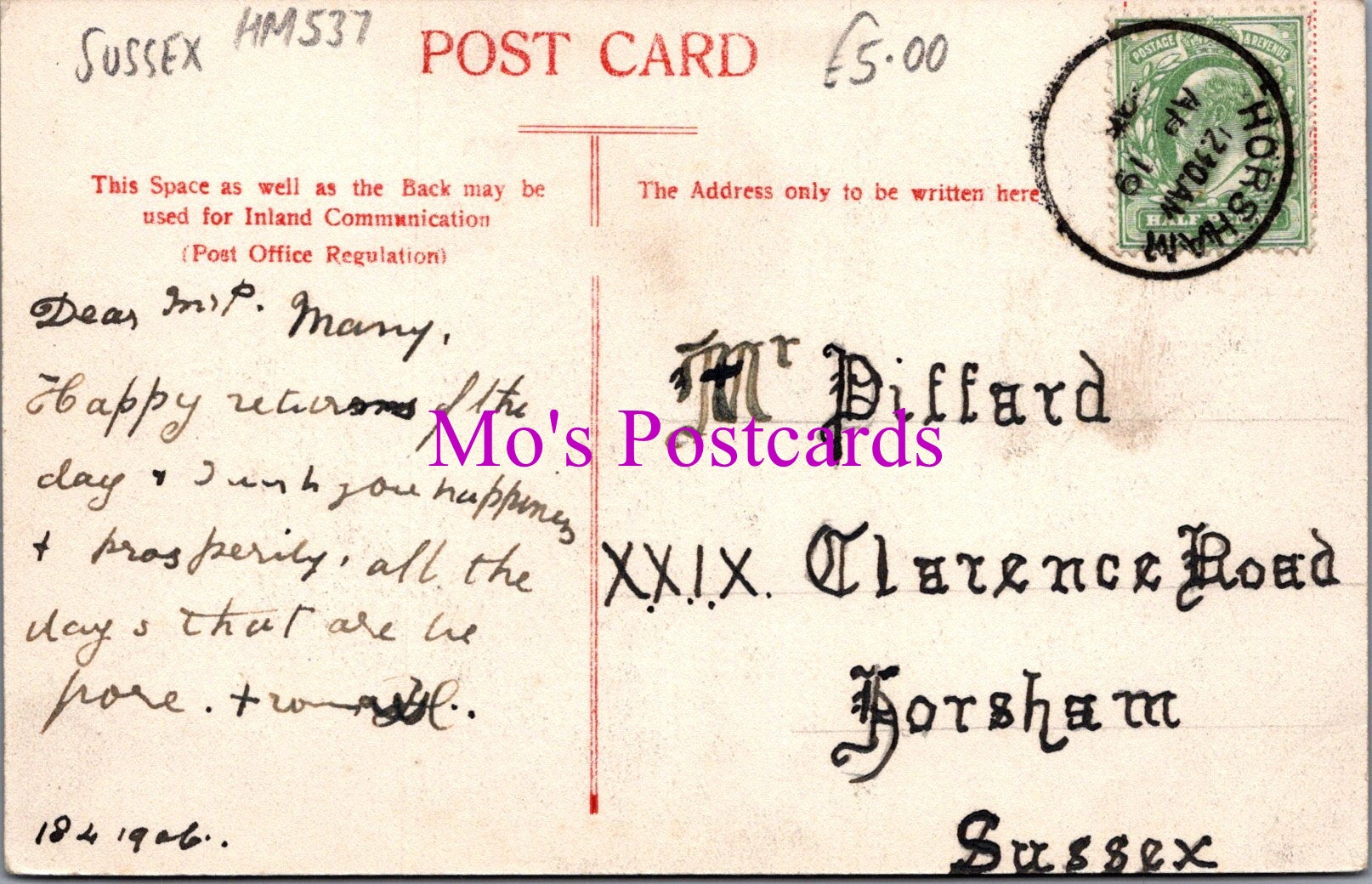 Sussex Postcard - Old Horsham, The Carfax  HM537