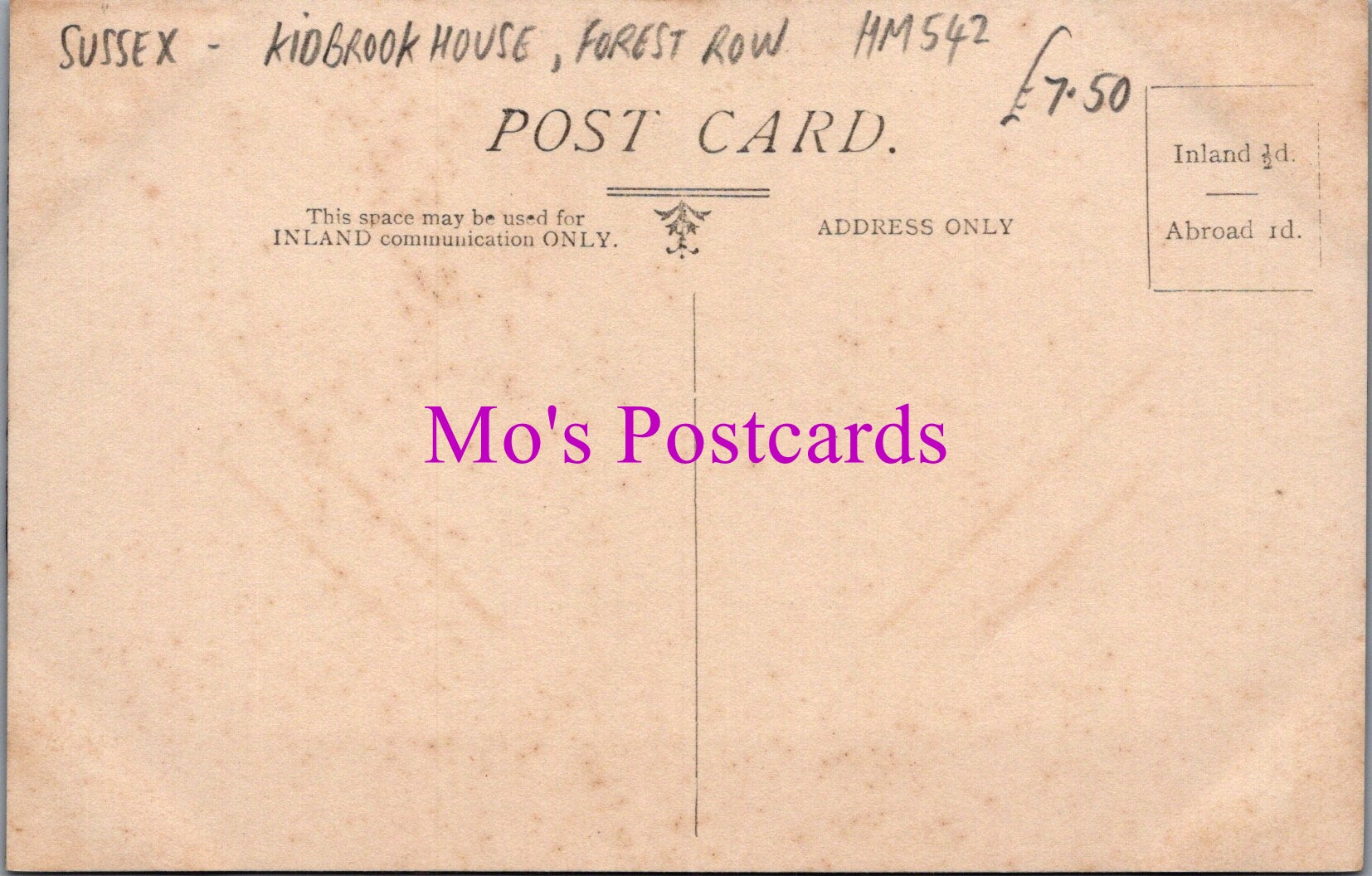Sussex Postcard - Kidbrook House, Forest Row   HM542