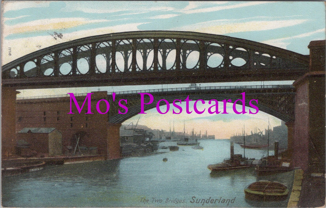 Northumberland Postcard - Sunderland, The Two Bridges HM342