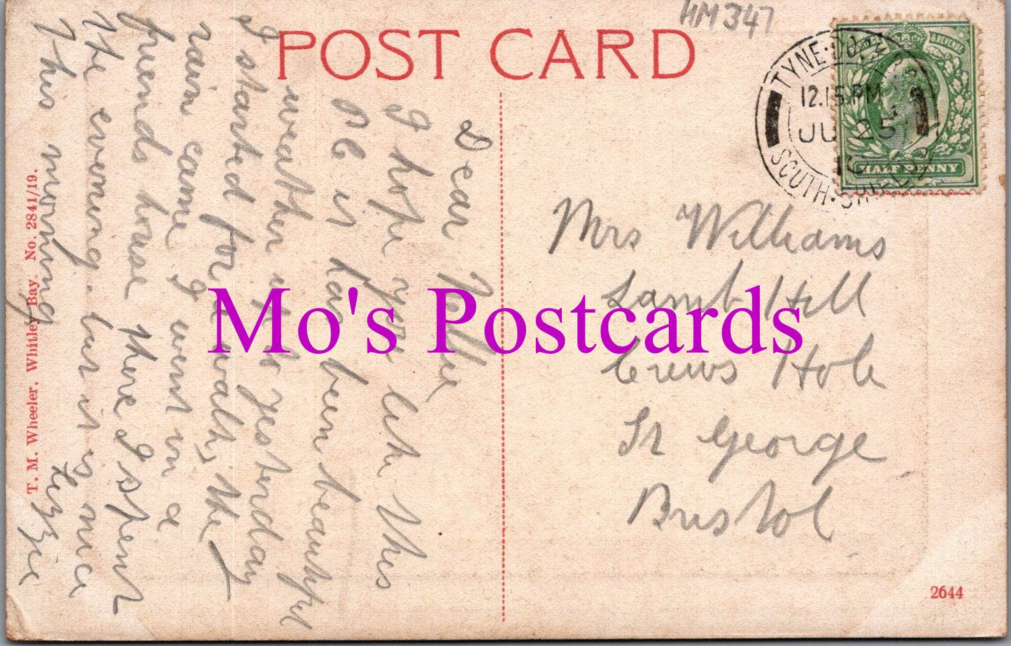 Northumberland Postcard - Whitley Bay Promenade  HM347