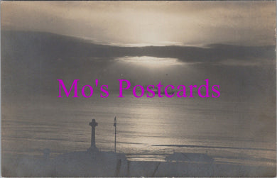 Seascape Postcard - Coastal Twilight Scene With a Steamer HM353