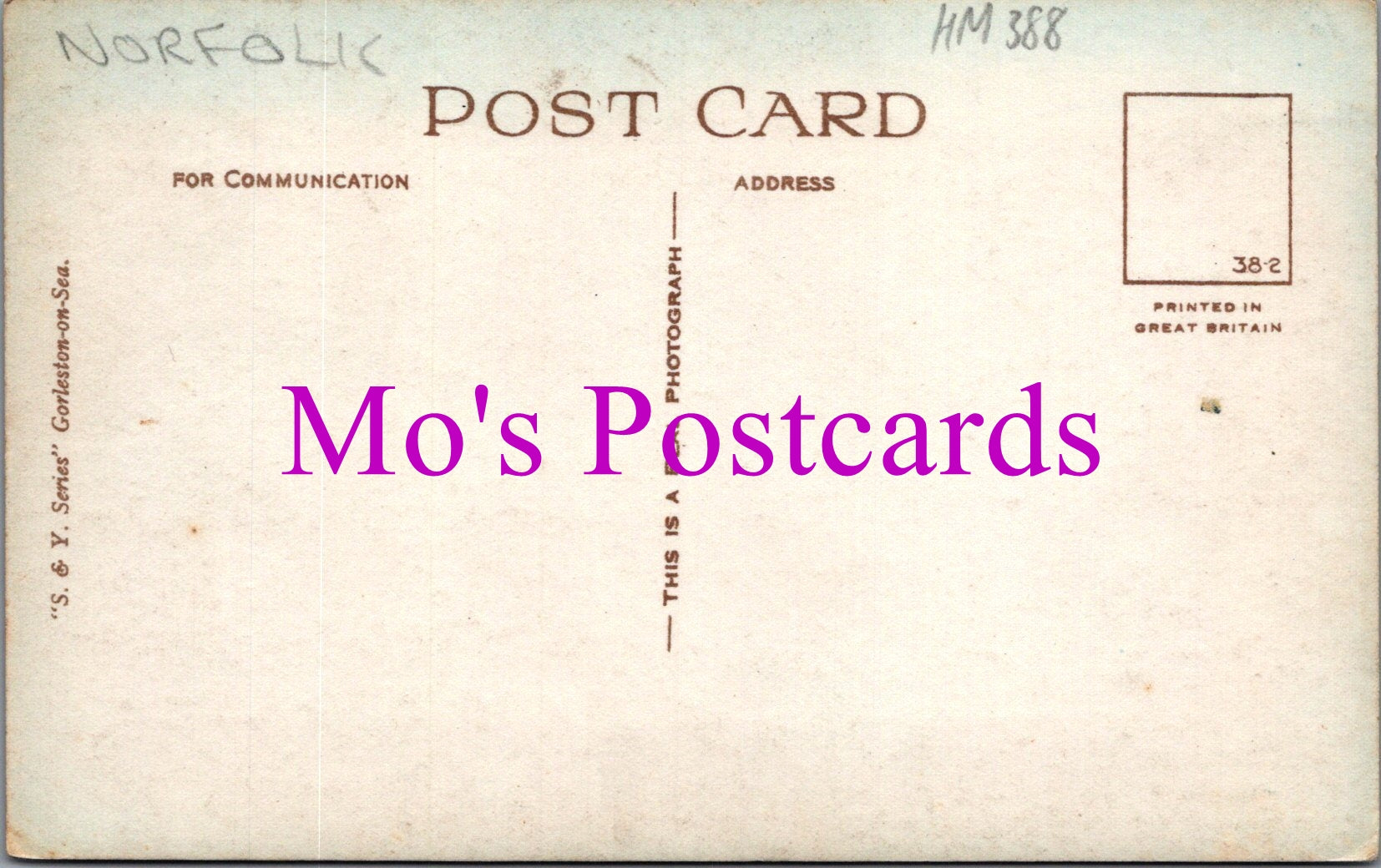 Norfolk Postcard - The Cosies, Gorleston-On-Sea  HM388