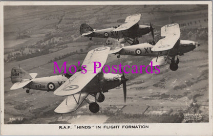 Military Aviation Postcard - R.A.F. "Hinds" in Flight Formation  SW14782