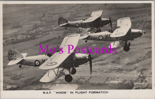 Military Aviation Postcard - R.A.F. "Hinds" in Flight Formation  SW14782