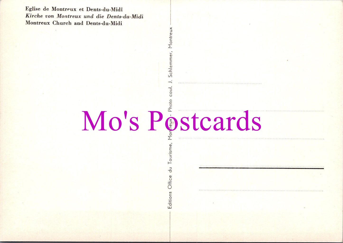 Switzerland Postcard - Montreaux Church and Dents-Du-Midi  SW15271