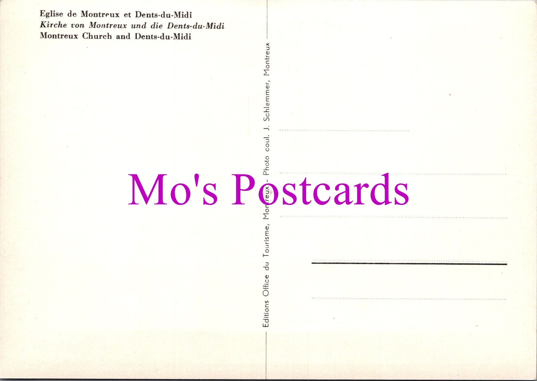 Switzerland Postcard - Montreaux Church and Dents-Du-Midi  SW15271