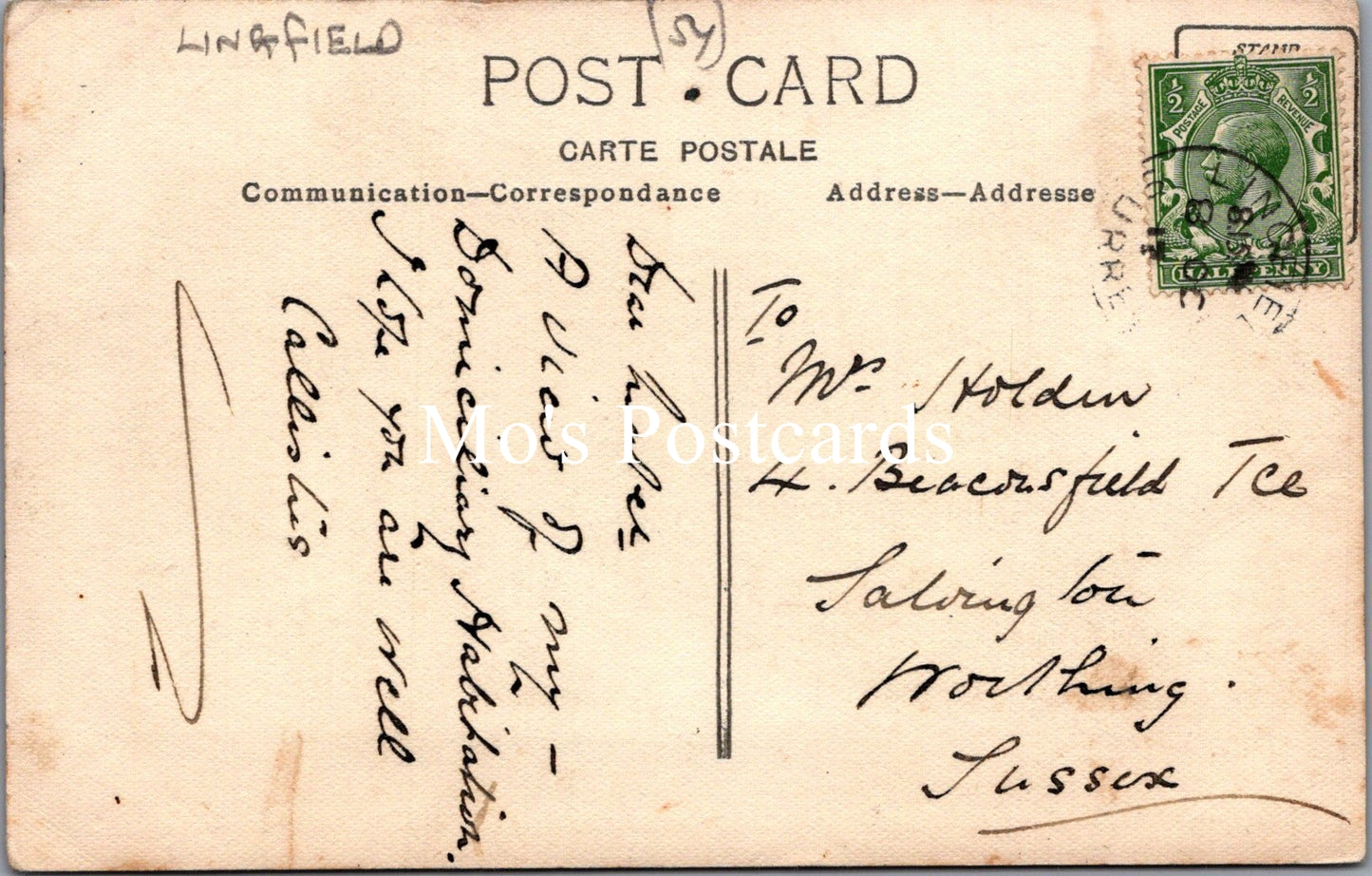 Surrey Postcard - Unidentified House, Lingfield Postmark  SW15533