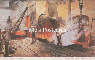 Yorkshire Postcard - Making Bessemer Steel, Cammell Laird, Sheffield  SW15968