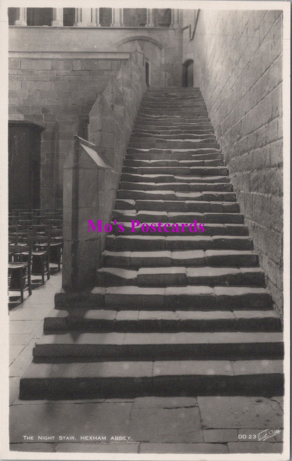 Northumberland Postcard - Hexham Abbey, The Night Stair   SW14713