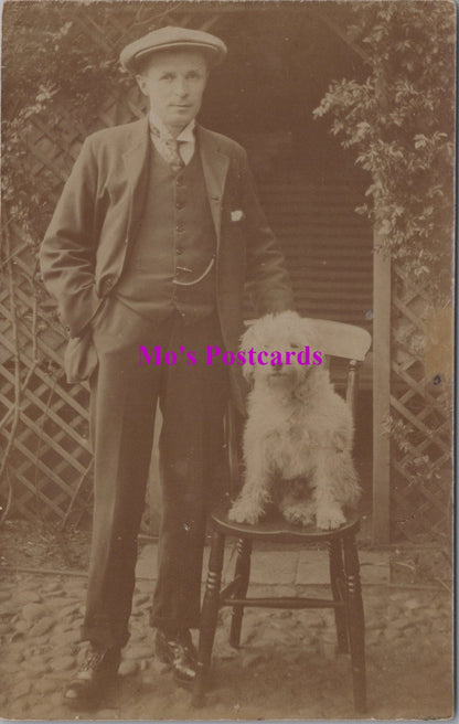 Animals Postcard - Dogs, Man With His Pet Dog  SW14733