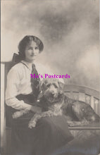 Load image into Gallery viewer, Animals Postcard - Dogs, Lady With Her Pet Dog  SW14736
