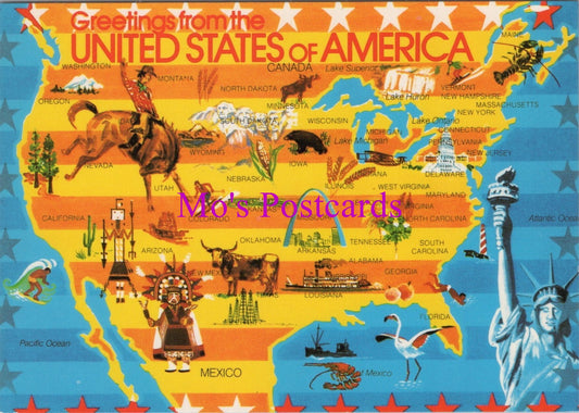 Maps Postcard - Map of The United States of America   SW14327