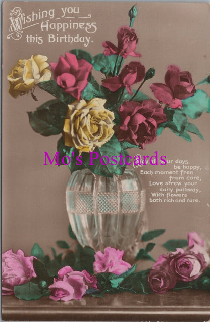 Greetings Postcard - Wishing You Happiness This Birthday   DZ74