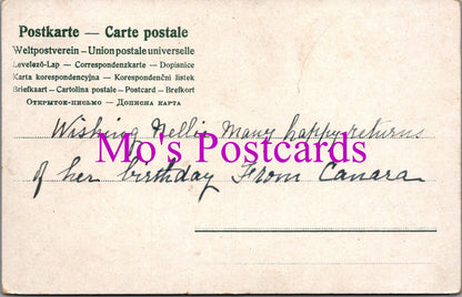 Greetings Postcard - Good Luck, Horseshoe of Flowers  DZ82