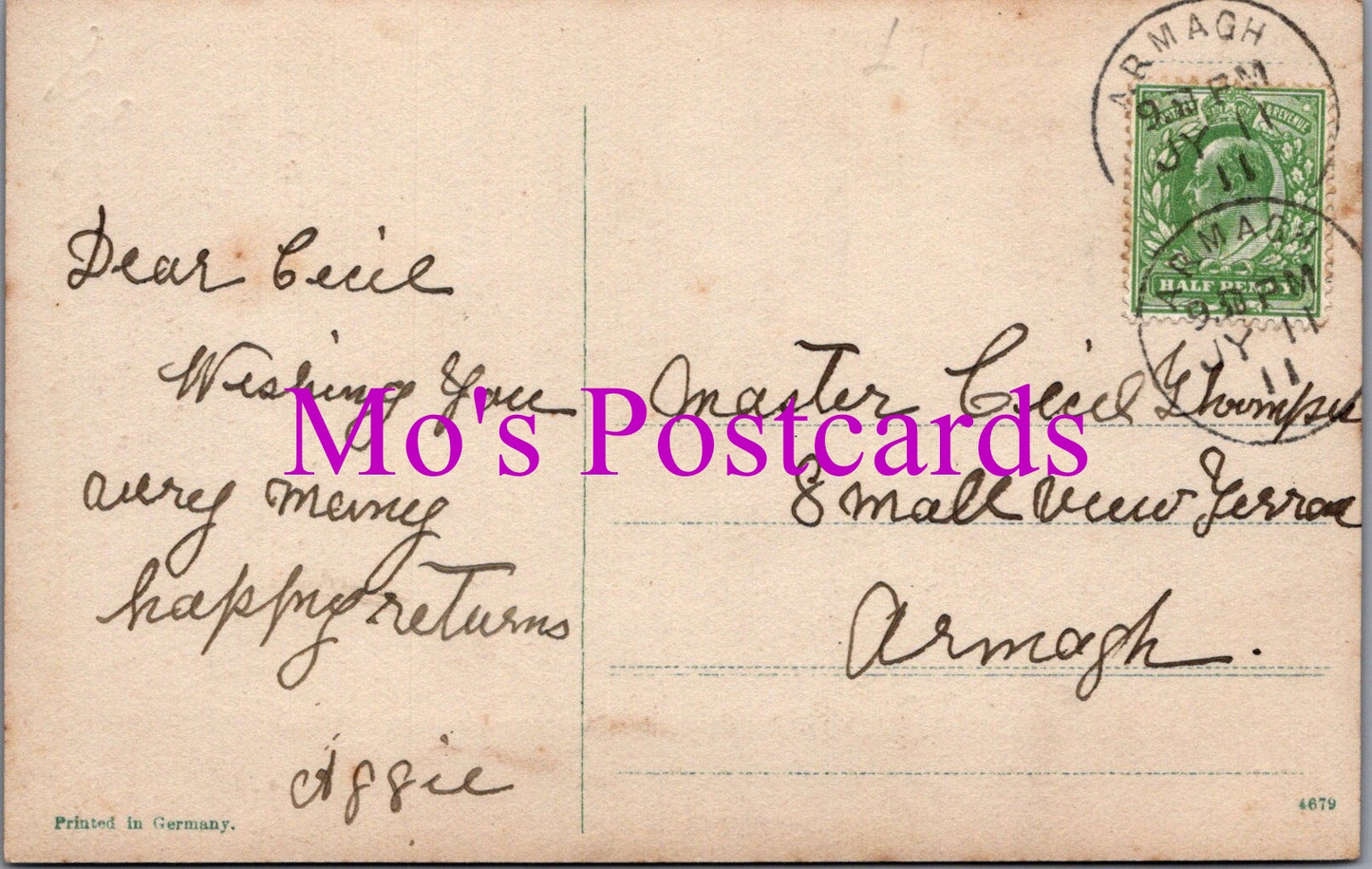 Greetings Postcard - A Glad Birthday. Children    DZ86