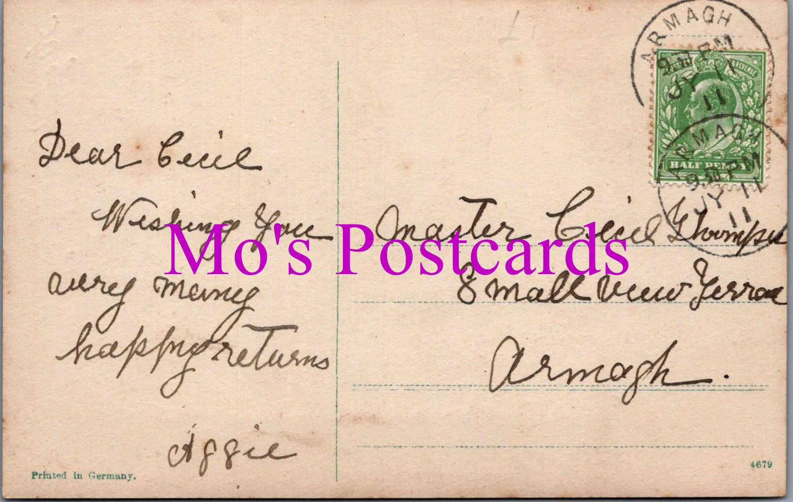 Greetings Postcard - A Glad Birthday. Children    DZ86