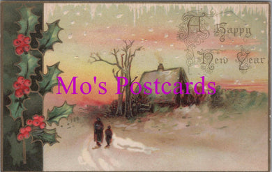 Embossed Greetings Postcard - A Happy New Year  DZ101