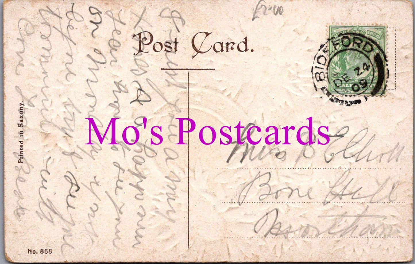 Embossed Greetings Postcard - A Bright and Prosperous New Year  DZ103