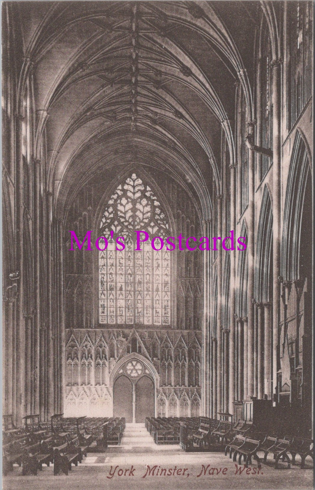 Yorkshire Postcard - York Minster, Nave West   HM96