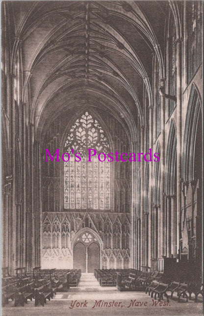 Yorkshire Postcard - York Minster, Nave West   HM96