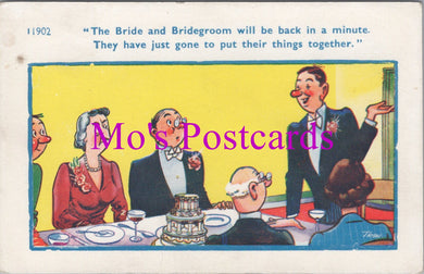 Comic Postcard - Saucy, Marriage, Bride, Bridegroom, Reception  HM104