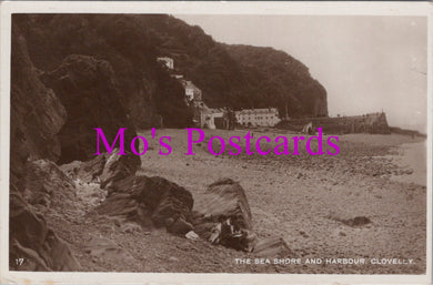 Devon Postcard - Clovelly, The Sea Shore and Harbour  HM107