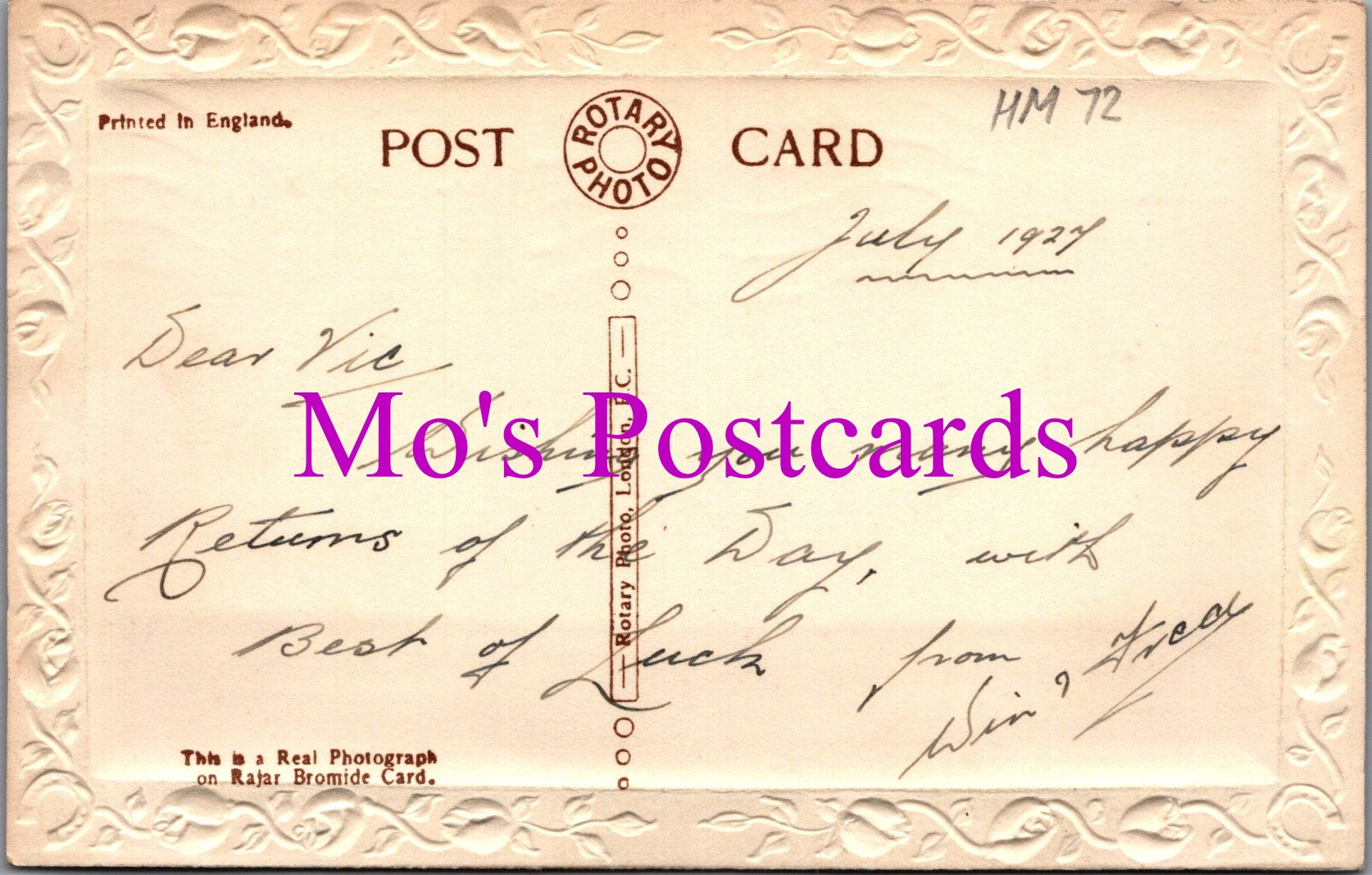 Greetings Postcard - For My Brother's Birthday   HM72