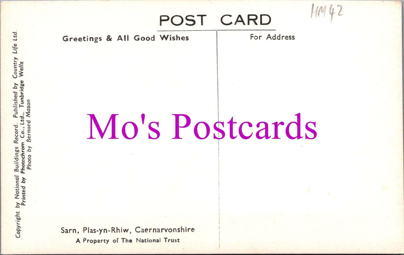 Wales Postcard - Sarn, Plas-yn-Rhiw, Caernarvonshire  HM42