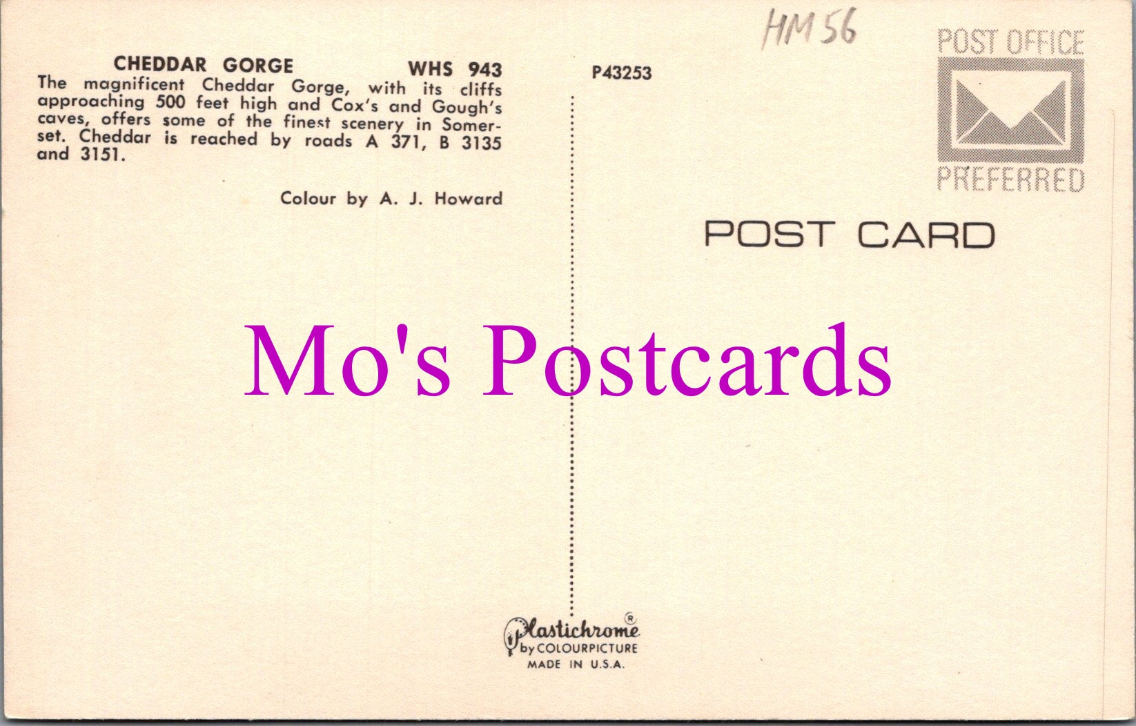 Somerset Postcard - Cheddar Gorge  HM56