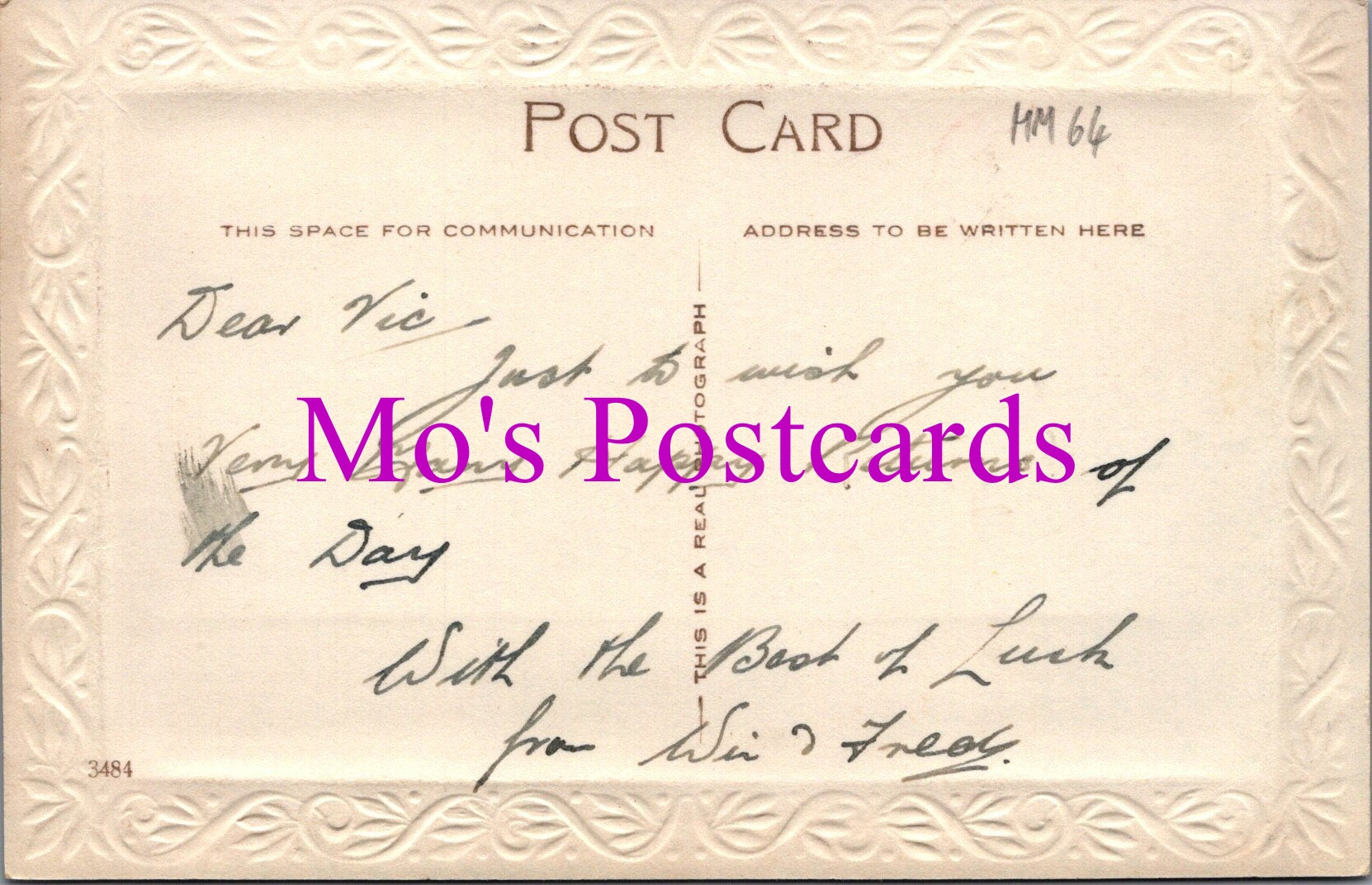 Greetings Postcard - Good Luck To My Dear Brother  HM64